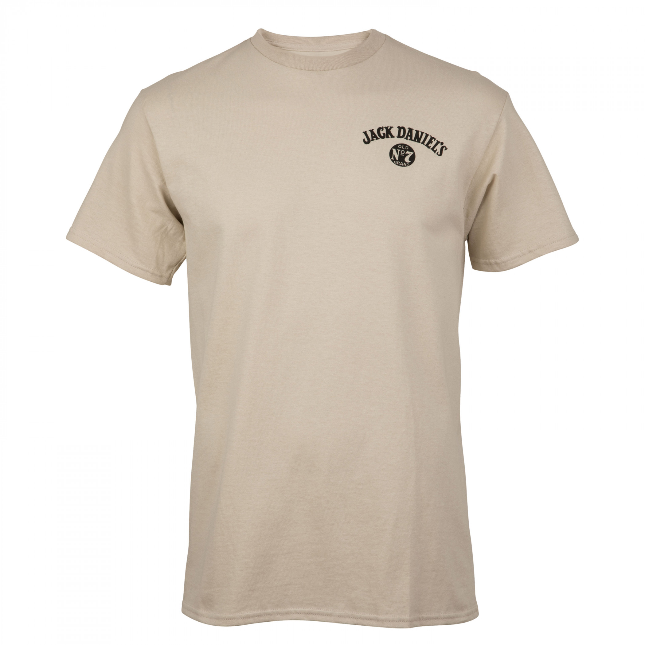 Jack Daniel's Whisky Barrel Front and Back Print T-Shirt Beige | eBay